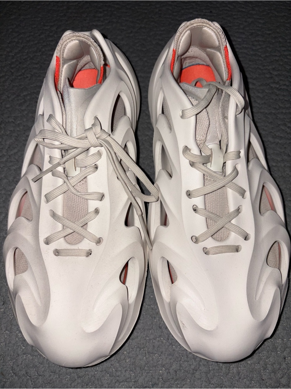 adidas Sculpted Cream/Orange Athletic Sneakers